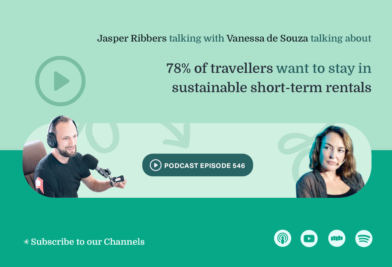 ep 546 78 of travellers want to stay sustainable short term rentals podcast cover