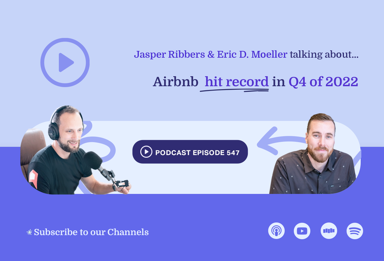 ep 547 airbnb hit record in Q4 2022 stock up 35 in 6 months podcast cover 1