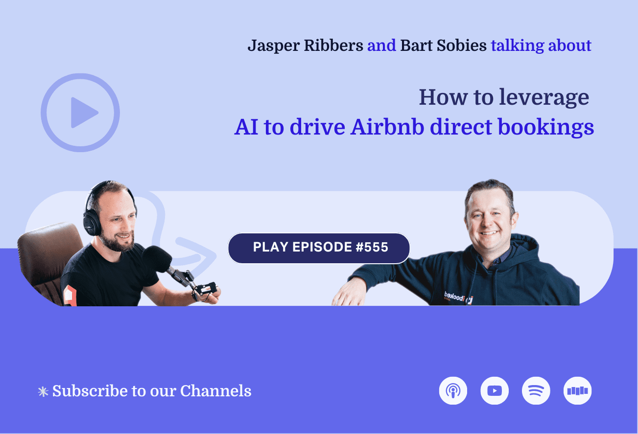 ep 555 leverage ai to drive airbnb and direct bookings podcast cover